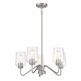 Shayna Chandelier Fixture w/o Bulbs, 5 Lights, E26, Polished Nickel