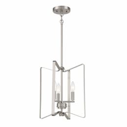 Shayna Pendant Light Fixture w/o Bulbs, 3 Lights, E12, Polished Nickel