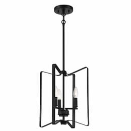 Shayna Pendant Light Fixture w/o Bulbs, 3 Lights, E12, Flat Black