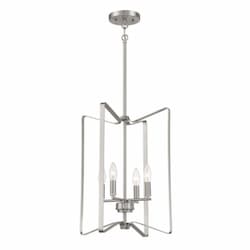 Shayna Pendant Light Fixture w/o Bulbs, 4 Lights, E12, Polished Nickel