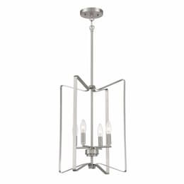 Shayna Pendant Light Fixture w/o Bulbs, 4 Lights, E12, Polished Nickel