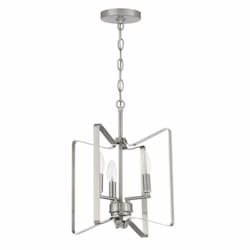 Shayna Semi Flush Fixture w/o Bulbs, 3 Lights, E12, Polished Nickel