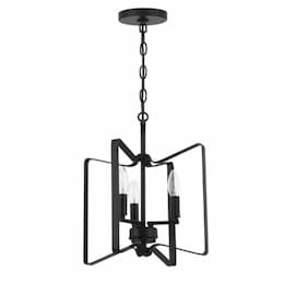 Shayna Semi Flush Fixture w/o Bulbs, 3 Lights, E12, Flat Black