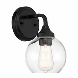 Glenda Wall Sconce Fixture w/o Bulb, 1 Light, E26, Flat Black