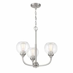 Glenda Chandelier Fixture w/o Bulbs, 3 Lights, E26, Polished Nickel