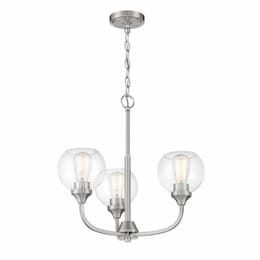 Glenda Chandelier Fixture w/o Bulbs, 3 Lights, E26, Polished Nickel