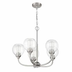 Glenda Chandelier Fixture w/o Bulbs, 5 Lights, E26, Polished Nickel