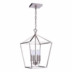 Flynt II Small Pendant Fixture w/o Bulbs, 4 Lights, Polished Nickel