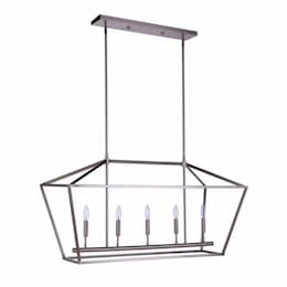 Flynt II Island Light Fixture w/o Bulbs, 4 Lights, Polished Nickel