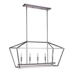 Flynt II Island Light Fixture w/o Bulbs, 4 Lights, E12, Nickel/Black