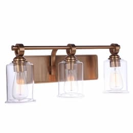 Romero Vanity Light Fixture w/o Bulbs, 3 Lights, E26, Satin Brass