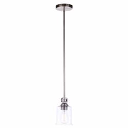 Romero Mini Pendant Fixture w/o Bulb, 1 Light, E26, Satin Brass