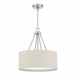 Duke Medium Pendant Fixture w/o Bulbs, 3 Lights, E26, Polished Nickel