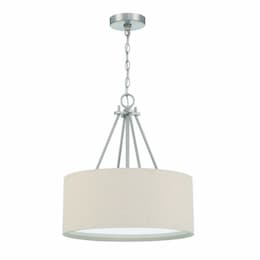 Duke Medium Pendant Fixture w/o Bulbs, 3 Lights, E26, Polished Nickel