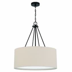 Duke Large Pendant Fixture w/o Bulbs, 3 Lights, E26, Flat Black