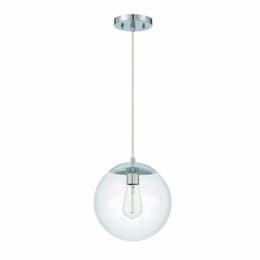 Gaze Small Pendant Light Fixture w/o Bulb, 1 Light, E26, Chrome/Clear