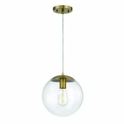 Gaze Small Pendant Light Fixture w/o Bulb, 1 Light, E26, Black/Clear