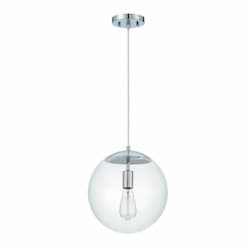 Gaze Medium Pendant Light Fixture w/o Bulb, 1 Light, E26, Chrome/Clear