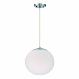 Gaze Medium Pendant Light Fixture w/o Bulb, 1 Light, E26, Chrome/White