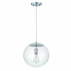 Gaze Medium Pendant Light Fixture w/o Bulb, 1 Light, E26, Black/Clear