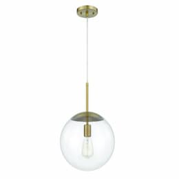 Gaze Medium Pendant Light Fixture w/o Bulb, E26, Satin Brass/Clear