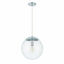 Gaze Large Pendant Light Fixture w/o Bulb, 1 Light, E26, Chrome/Clear