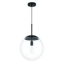 Gaze Large Pendant Light Fixture w/o Bulb, 1 Light, E26, Black/Clear