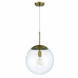 Gaze Large Pendant Light Fixture w/o Bulb, E26, Satin Brass/Clear