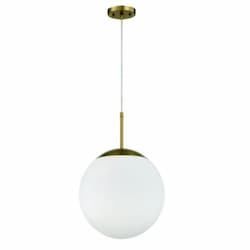 Gaze Large Pendant Light Fixture w/o Bulb, E26, Satin Brass/White