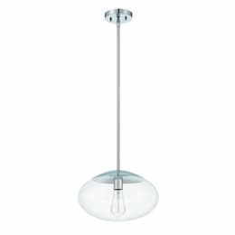 Gaze Oval Pendant Light Fixture w/o Bulb, 1 Light, E26, Chrome/Clear