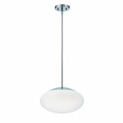 Gaze Oval Pendant Light Fixture w/o Bulb, 1 Light, E26, Chrome/White