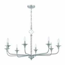 Jolenne Chandelier Fixture w/o Bulbs, 8 Lights, E12, Polished Nickel