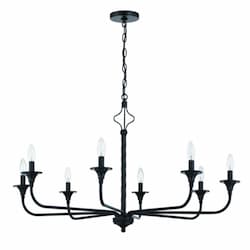 Jolenne Chandelier Fixture w/o Bulbs, 8 Lights, E12, Flat Black