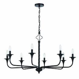 Jolenne Chandelier Fixture w/o Bulbs, 8 Lights, E12, Flat Black