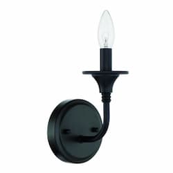 Jolenne Wall Sconce Fixture w/o Bulb, 1 Light, E12, Flat Black