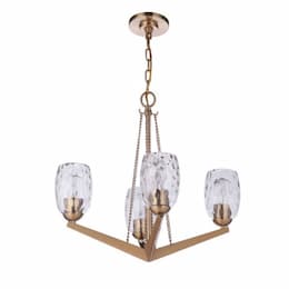 Guiding Star Chandelier Fixture w/o Bulbs, 4 Lights, E26, Satin Brass