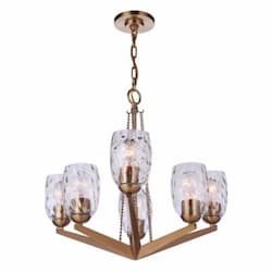 Guiding Star Chandelier Fixture w/o Bulbs, 6 Lights, E26, Satin Brass