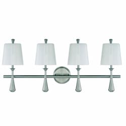 Palmer Vanity Light Fixture w/o Bulbs, 4 Lights, E12, Polished Nickel