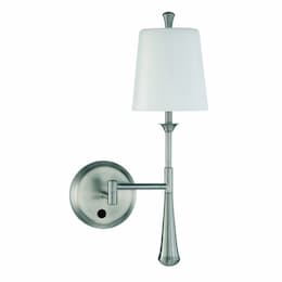 Palmer Swing Arm Wall Sconce Fixture w/o Bulb, E12, Polished Nickel