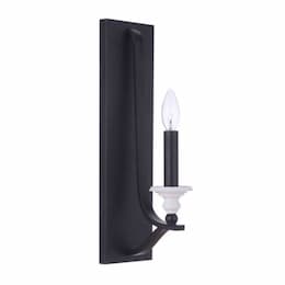 Esme Wall Sconce Fixture w/o Bulb, 1 Light, E12, Black/White