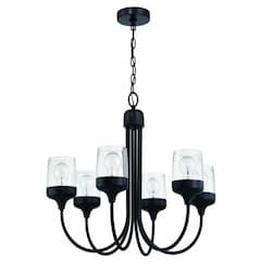 Wrenn Chandelier Fixture w/o Bulbs, 6 Lights, E26, Flat Black