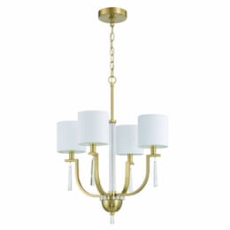 Fortuna Chandelier Fixture w/o Bulbs, 4 Lights, E12, Satin Brass