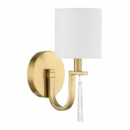 Fortuna Wall Sconce Fixture w/o Bulb, 1 Light, E12, Satin Brass