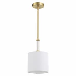 Fortuna Mini Pendant Fixture w/o Bulb, 1 Light, E26, Satin Brass