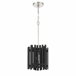 Freeform Pendant Fixture w/o Bulb, 1 Light, E26, Nickel/Black Walnut