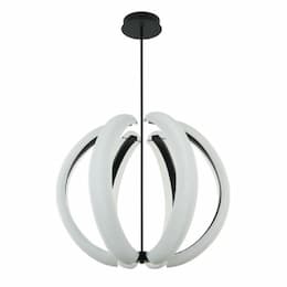 122W LED Unwind Pendant Light, 6 Lights, Dim, 3000K, Flat Black