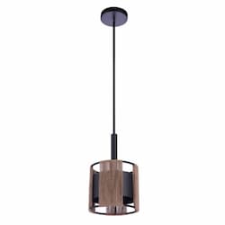 Kensey Mini Pendant Fixture w/o Bulb, 1 Light, E26, Flat Black