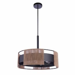 Kensey Large Pendant Fixture w/o Bulbs, 6 Lights, E26, Flat Black