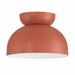 Ventura Dome Flush Mount Fixture w/o Bulb, 1 Light, E26, Baked Clay