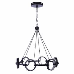 30W LED Context Chandelier, 6 Lights, Dim, 1080 lm, 3000K, Flat Black